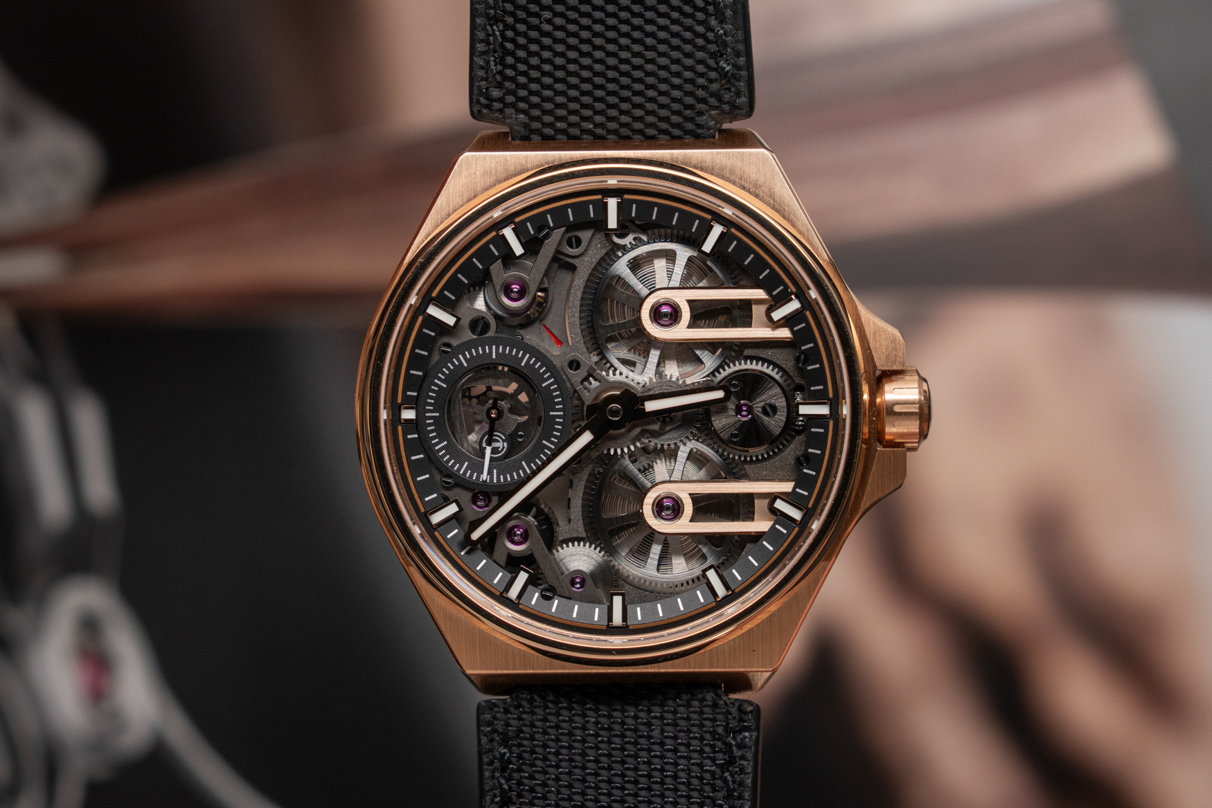 Armin Strom One Week Skeleton Rose Gold Case Profile