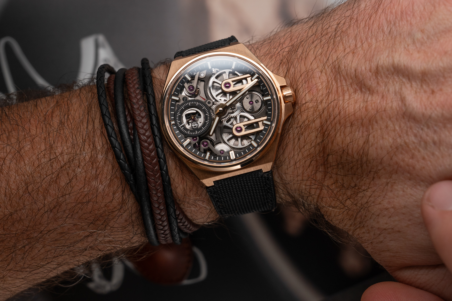 Armin Strom One Week Skeleton Rose Gold Wristshot 2