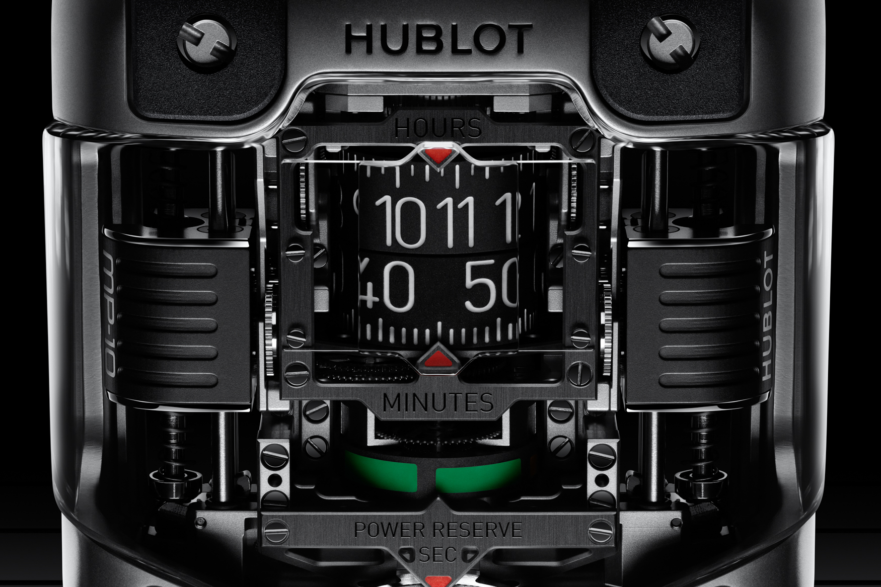 Hublot MP 10 Tourbillon Weight Energy System Dial Close Up