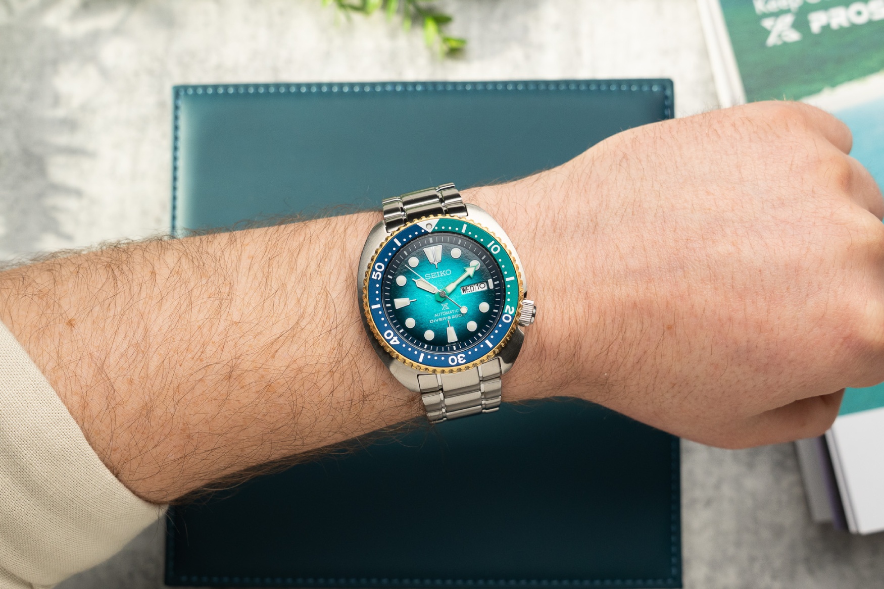 Seiko Prospex Sea Australasian Limited Edition SRPM04K “Kame” trên cổ tay