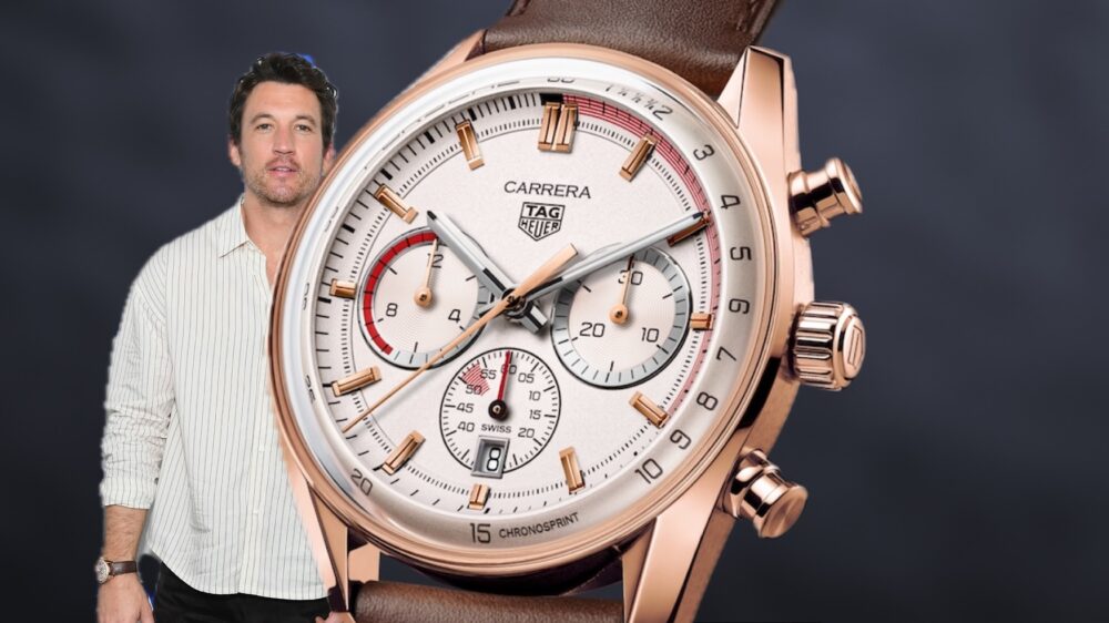 Miles Teller hosts SNL and promotes new film “Eternity” wearing a TAG Heuer x Porsche Chronosprint