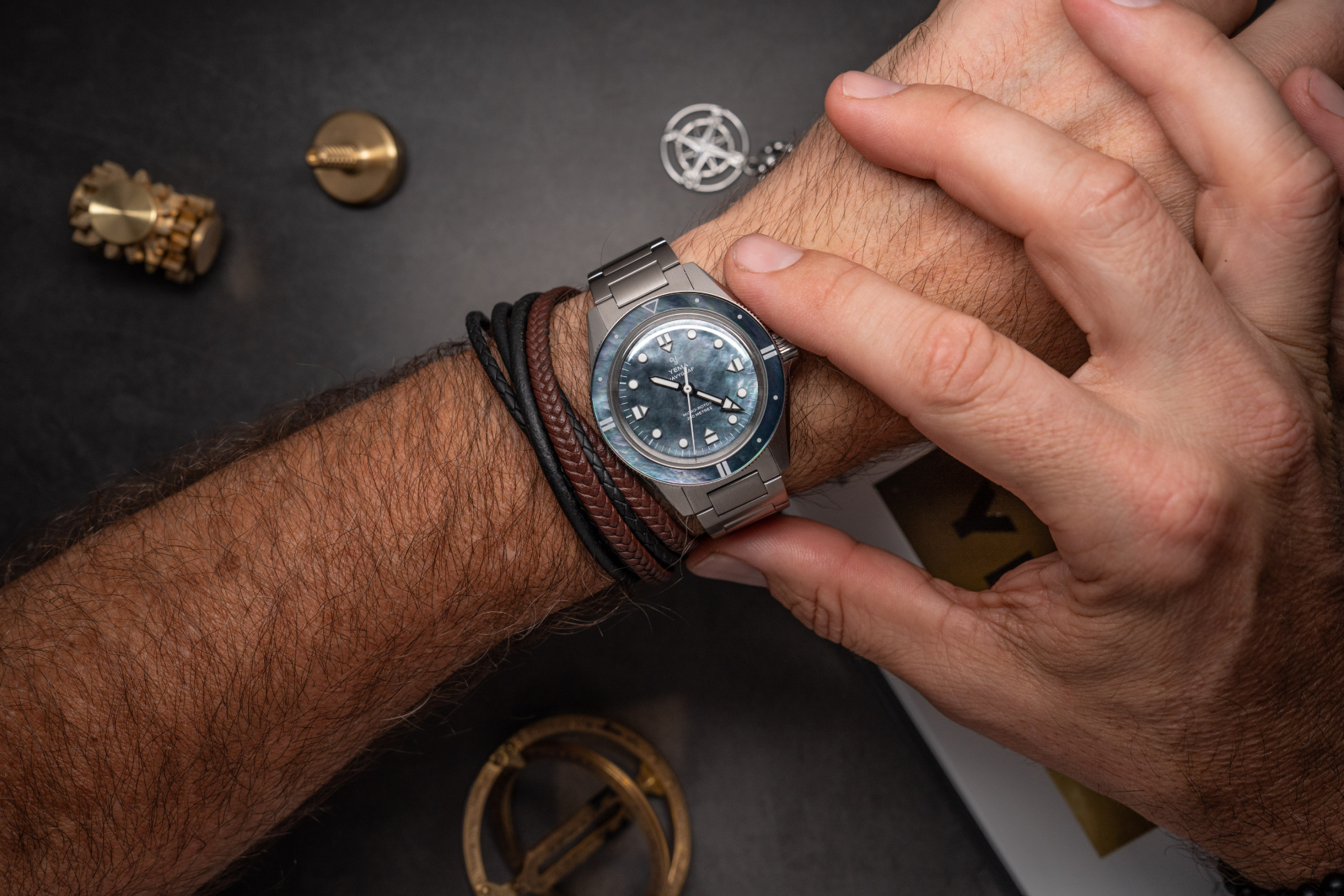 Yema Pearl Navygraf wristshot