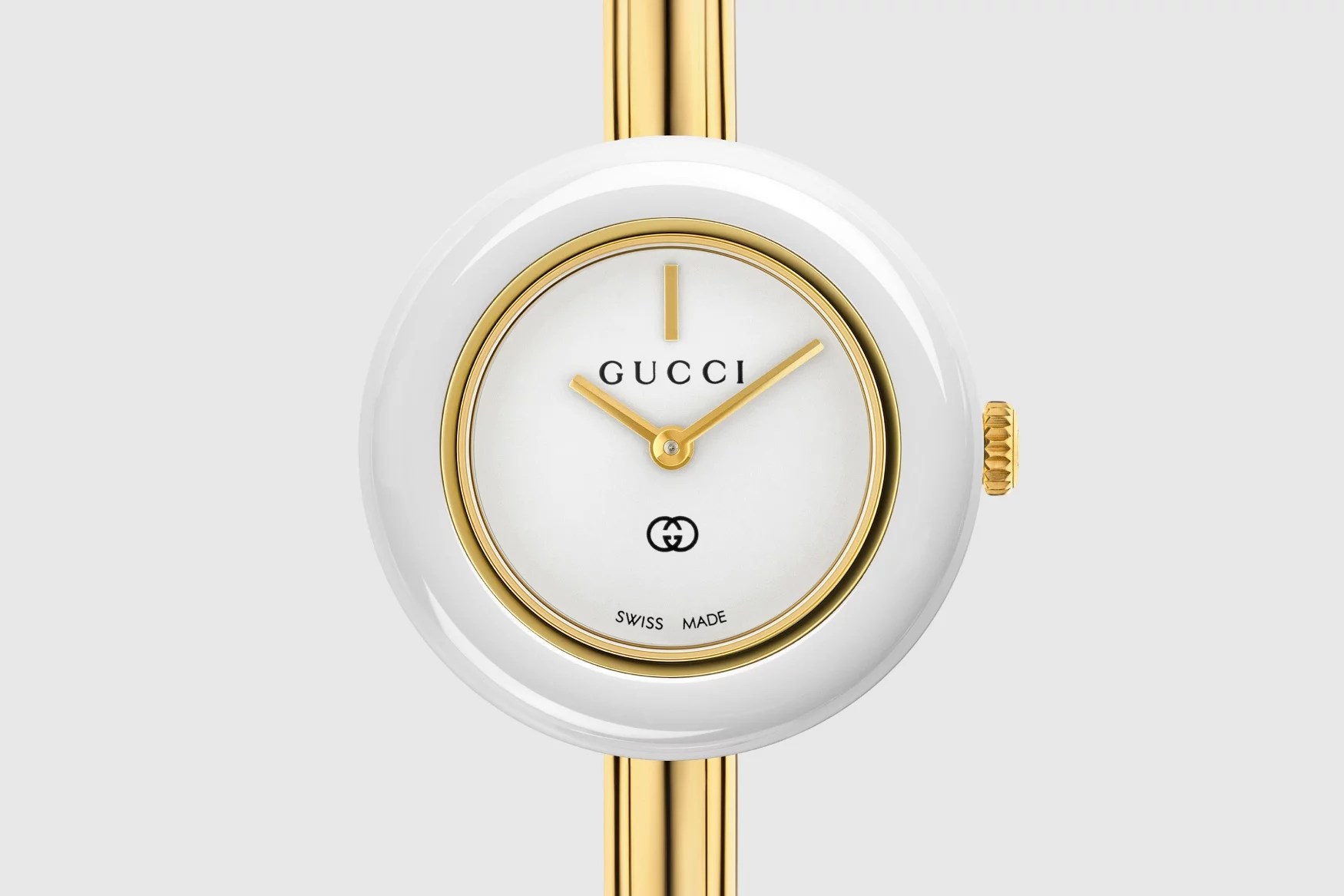 GUCCI PLAY Bezel Gold Bangle Watch with White Dial Gucci Play | INTRODUCING main image 3