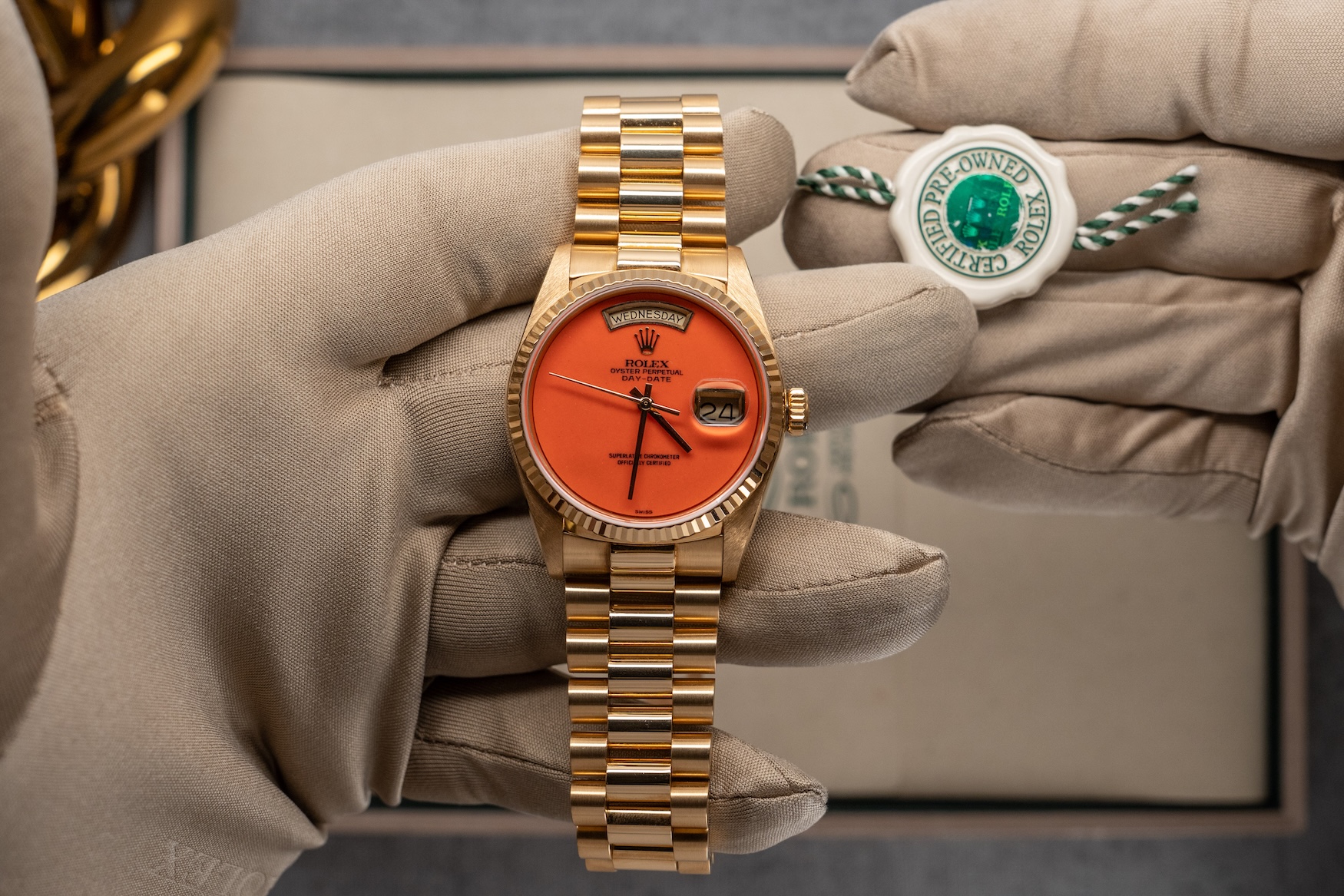 رولكس Day Date مخزون مملوك مسبقًا معتمد في دبي 13