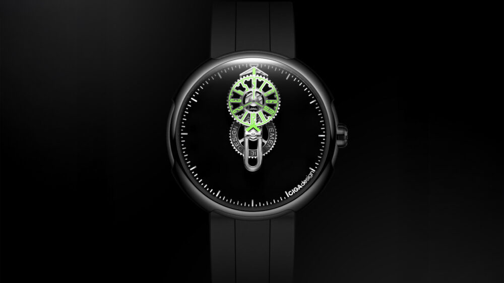 CIGA design’s Time Cipher puts wandering hours on an ultra-dark-dialled watch