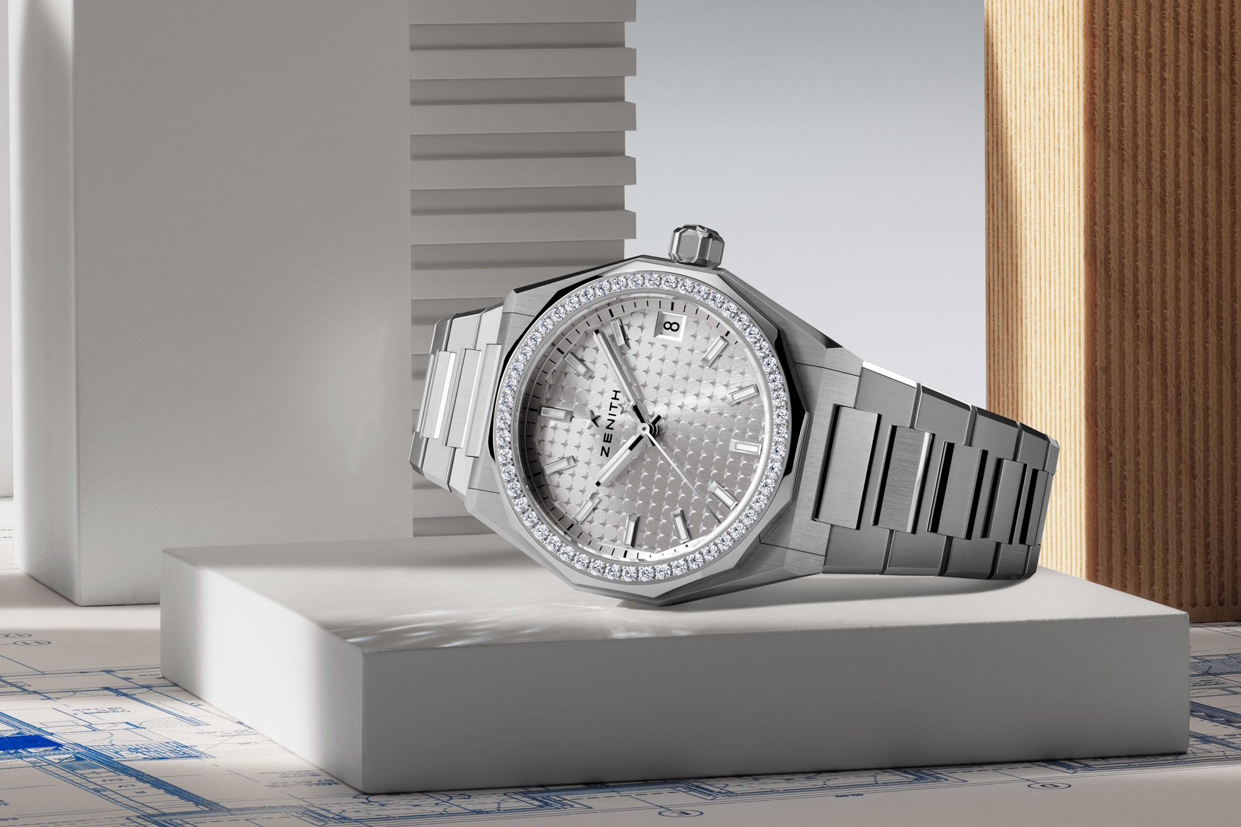 Zenith Defy Skyline 36 Diamond Set Bezel Profile