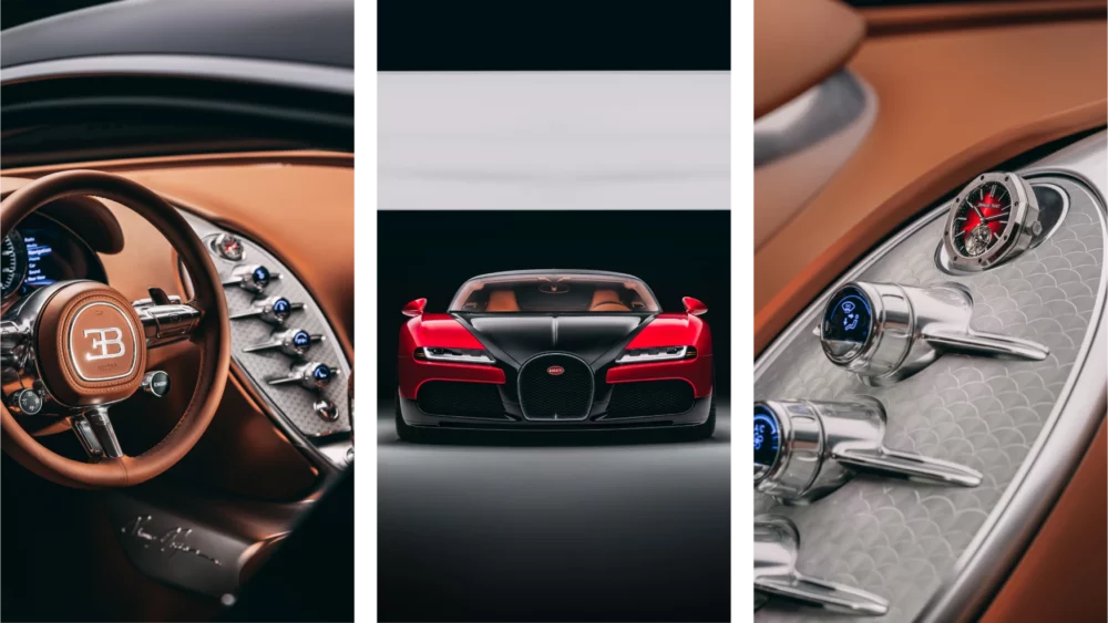 This is the one-off Bugatti worthy of having a Royal Oak Flying Tourbillon dash clock