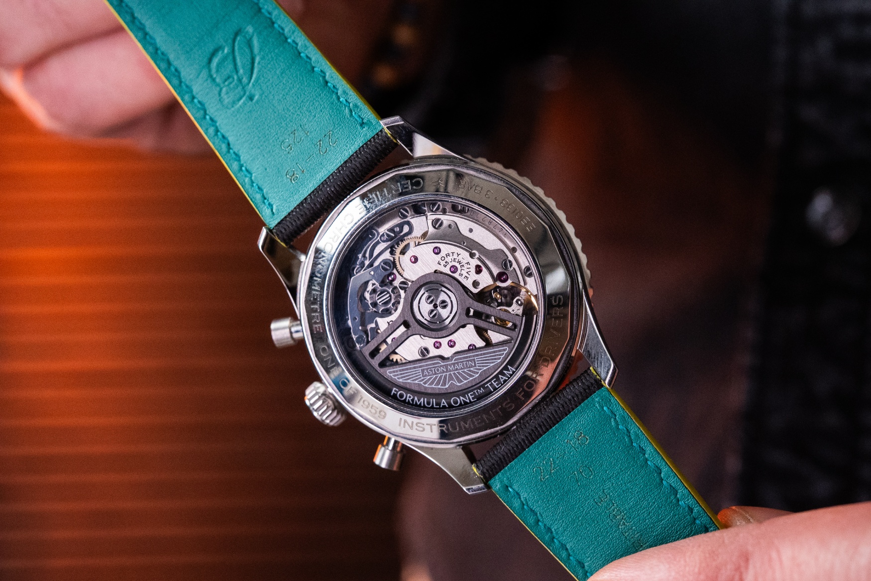 Breitling Navitimer B01 Chronograph 43 Aston Martin Aramco Formula One Team caseback