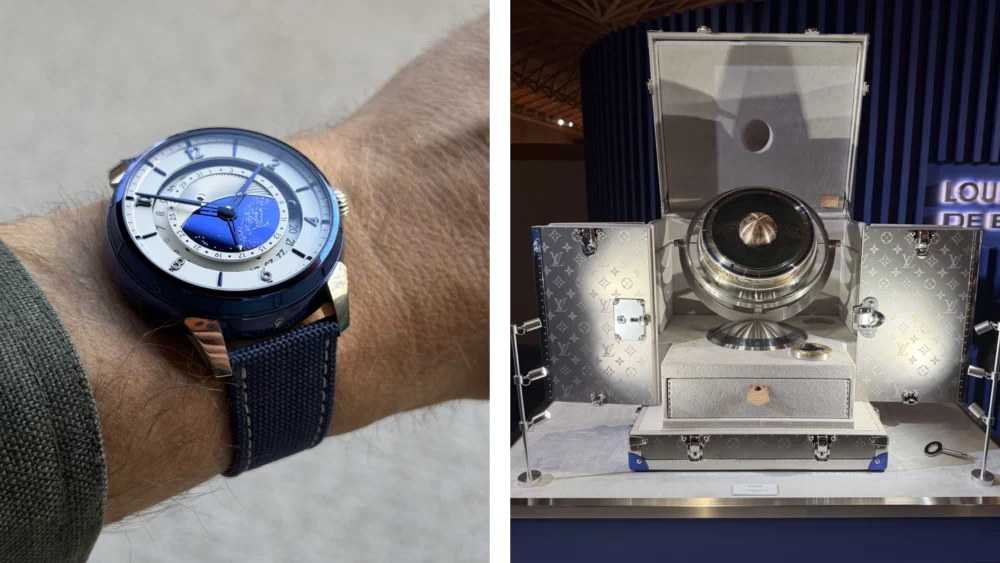 Louis Vuitton & De Bethune have created a sympathique clock that finally lets the watch leave home