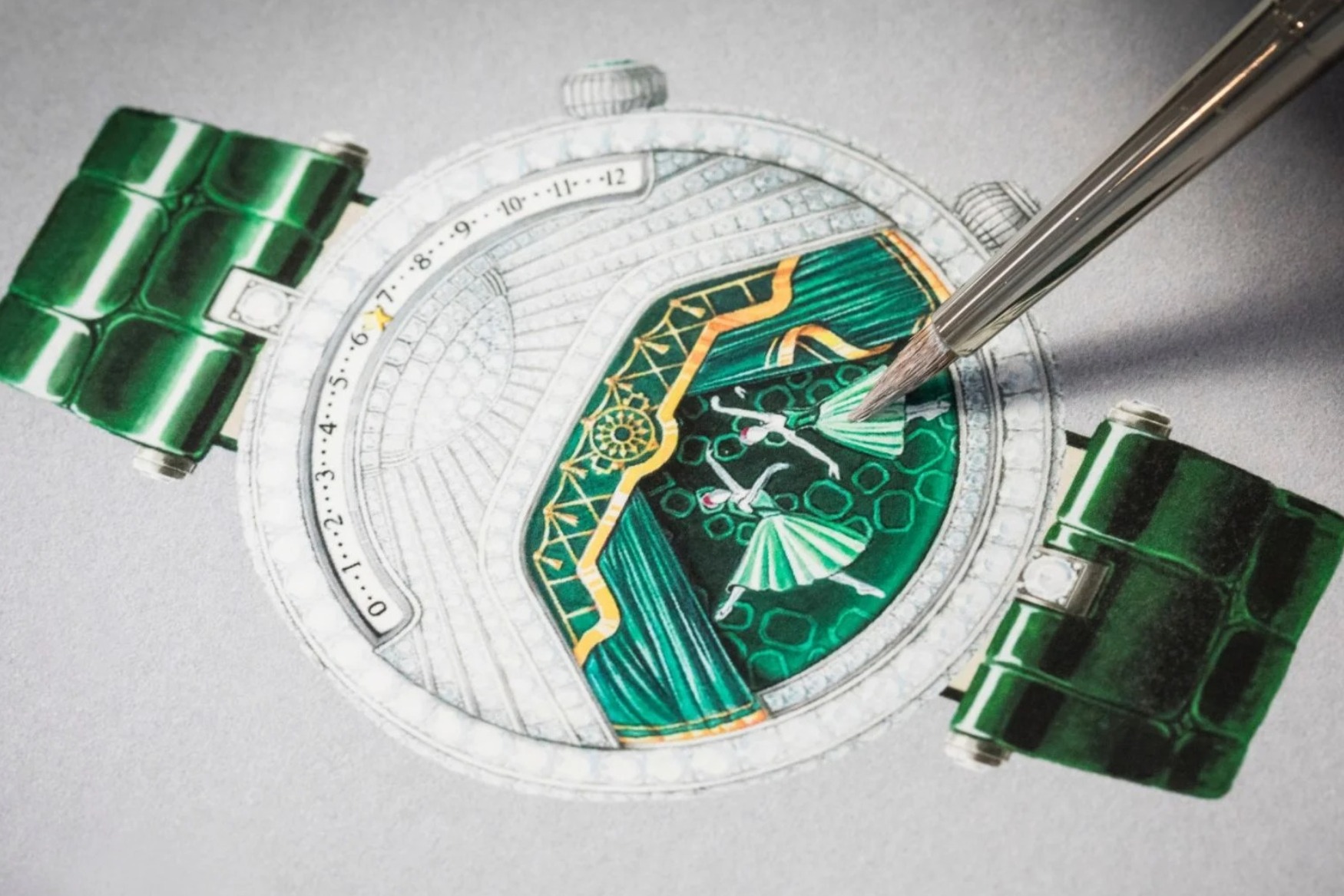 Van Cleef & Arpels Lady Arpels Ballerine Musicale Émeraude art