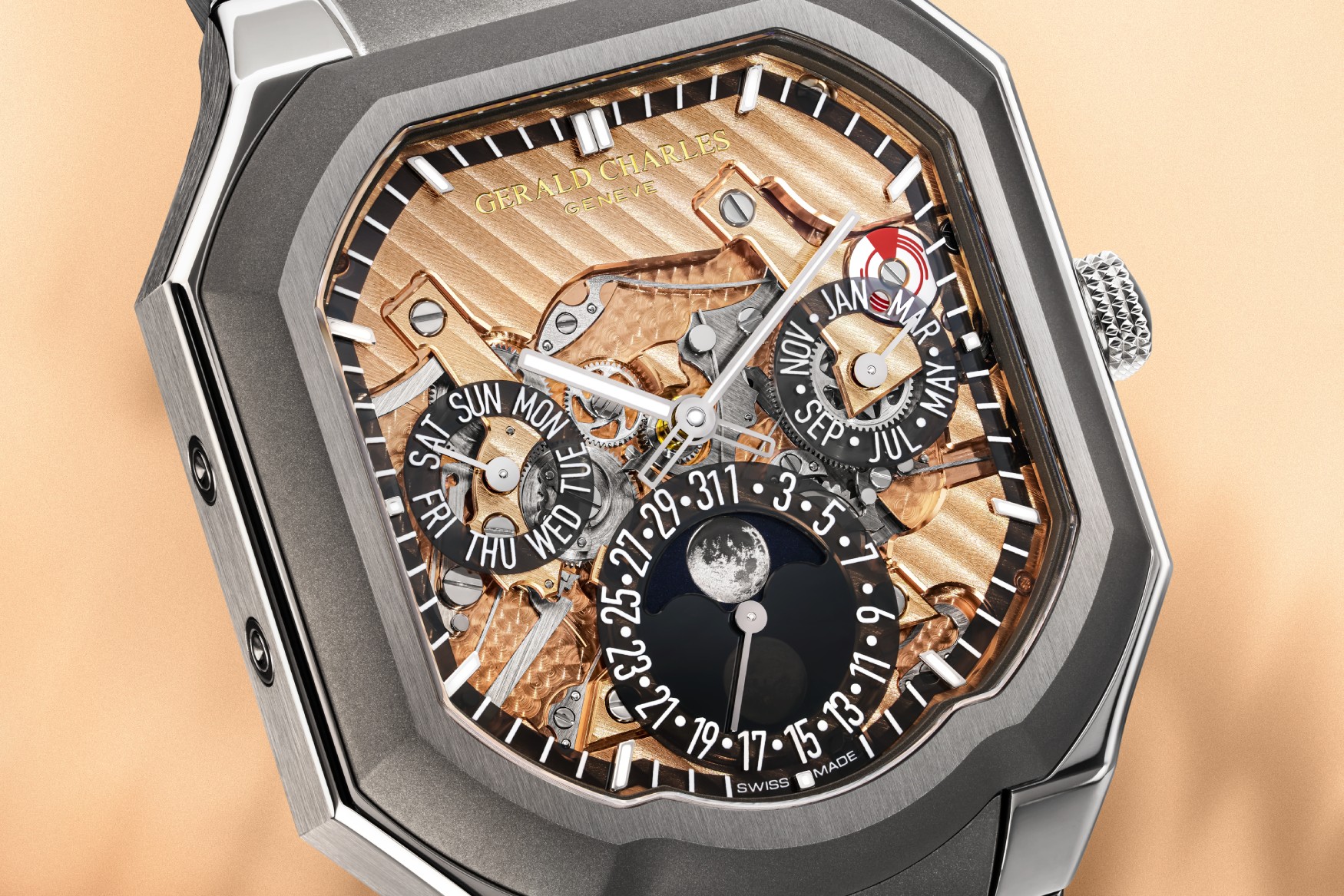 gerald charles masterlink perpetual calendar openworked