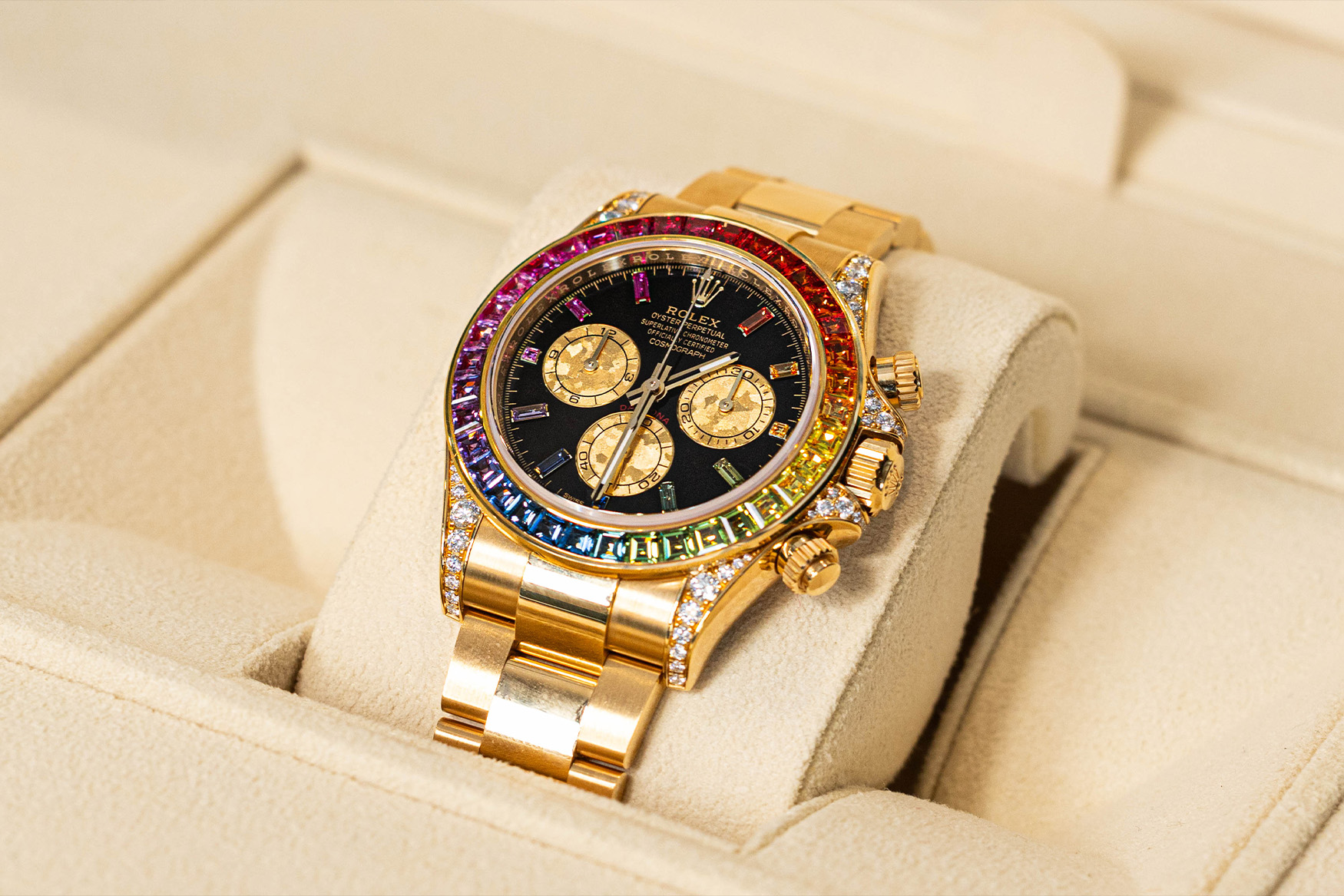 first state auctions rolex daytona rainbow fwd 1