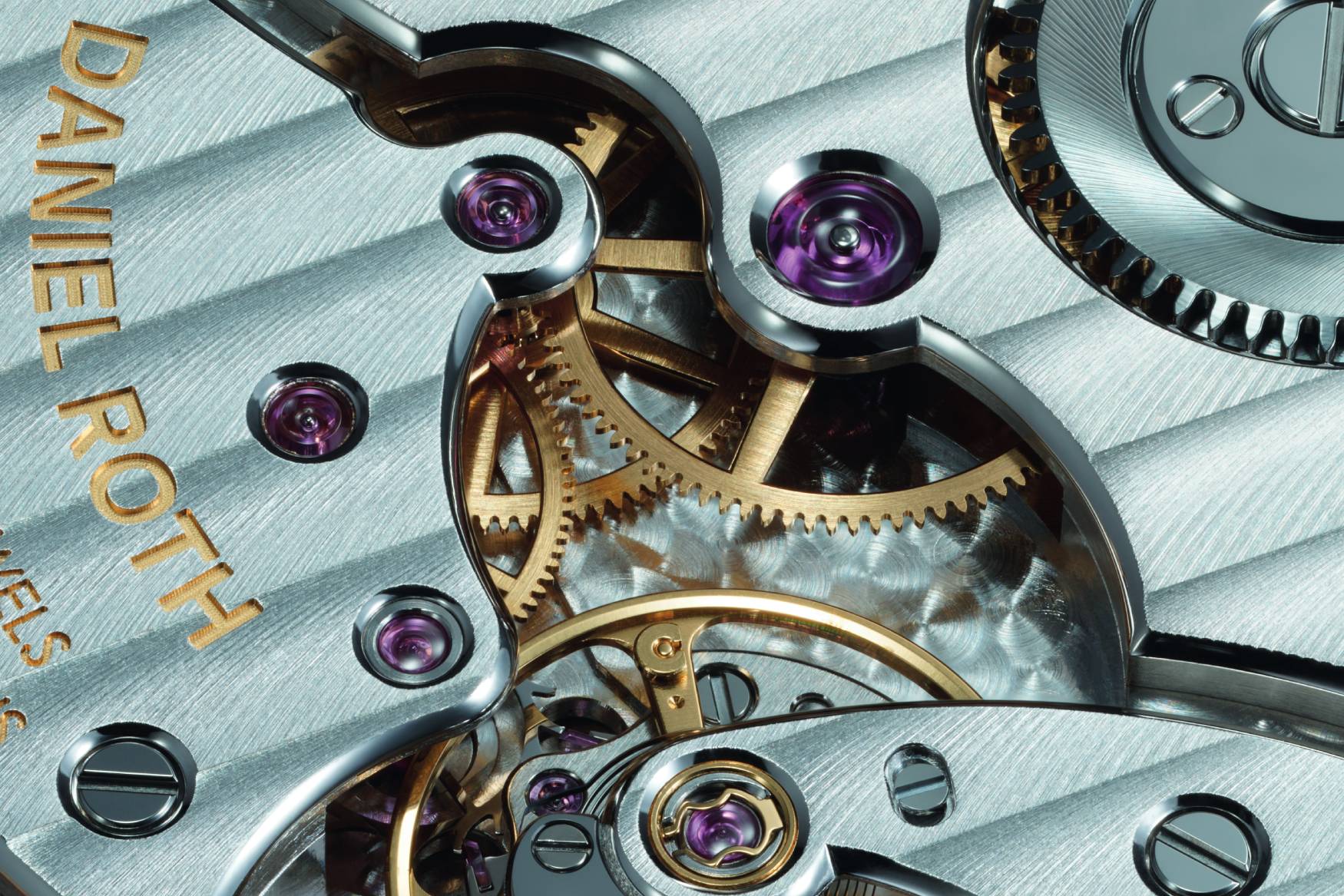 Daniel Roth Extra Plat RG Gilt movement close up