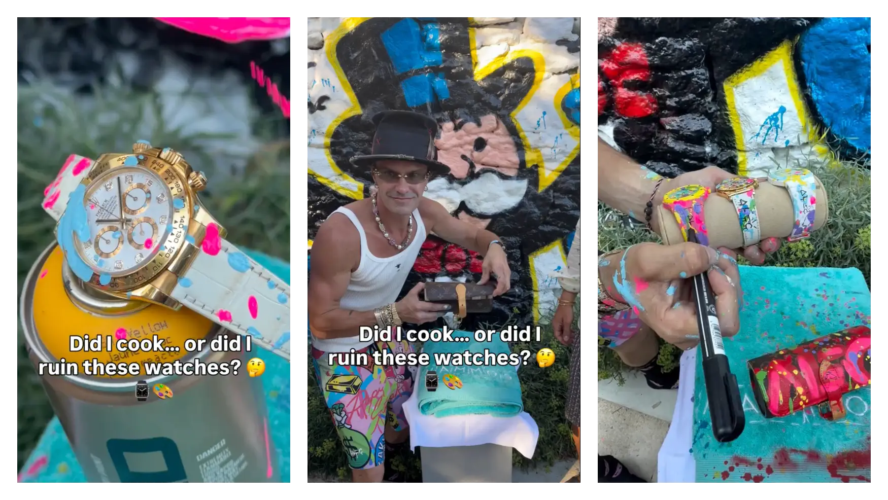 Famed artist Alec Monopoly rage baits the watch community with splashes of paint
