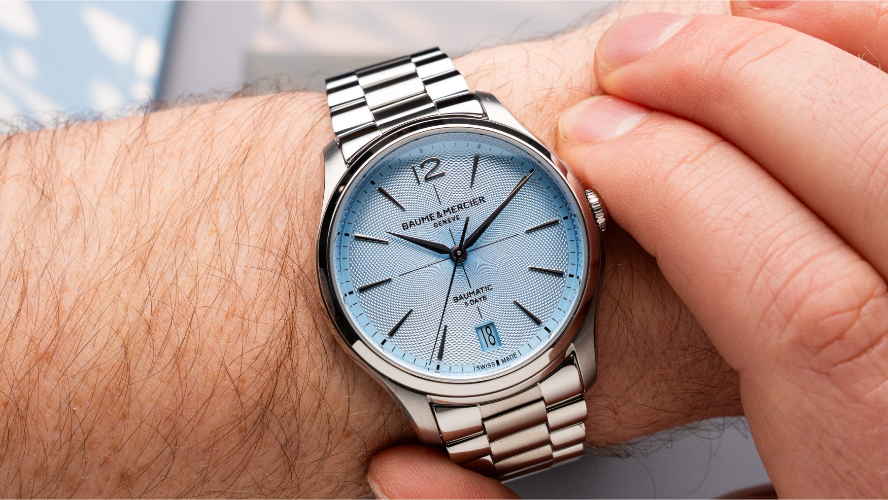 Baume & Mercier Gives Its Clifton Baumatic an Icy Blue Makeover